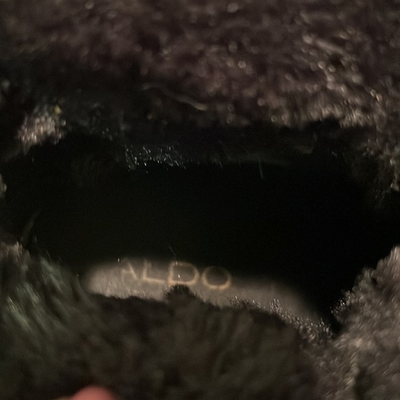 Aldo Fur Lined Embossed leather suede boots - Picture 11 of 13